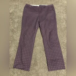 Lands' End Geometric Purple Straight Leg Pants